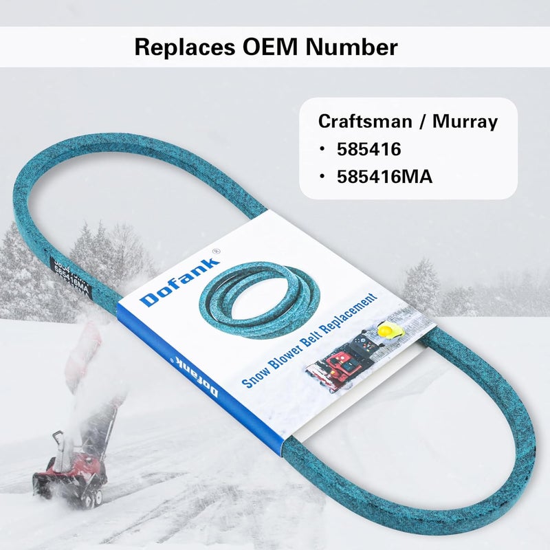 Dofank 585416MA Auger Drive Belt Kevlar for Craftsman, Murray Dual Stage Snow Thrower, Replaces Craftsman/Murray 585416, 585416MA Belt - 1/2" x 38" - Image 4